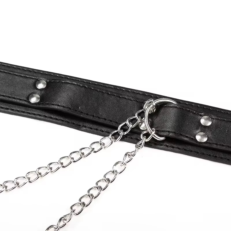 Bondage Collar with Nipple Clips