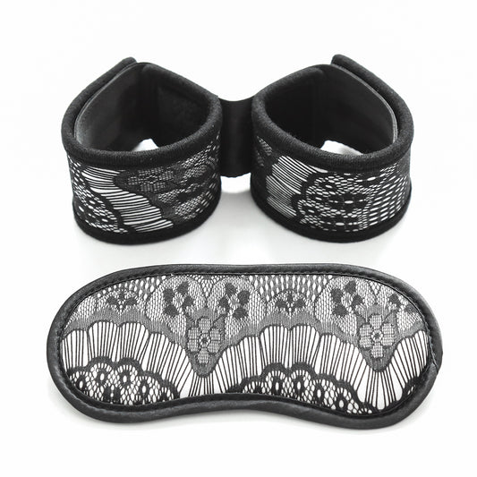 Luxe Lace Blindfold and Handcuff Set - GLingerie
