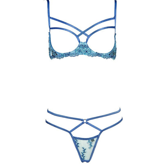 Mermaid Blue Breasts Cupness Bra Set - Lingerie