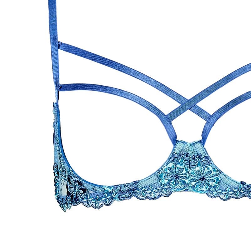 Mermaid Blue Breasts Cupness Bra Set