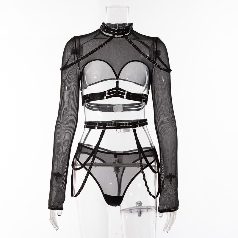 Mesh See-through Sexy Lingerie Set