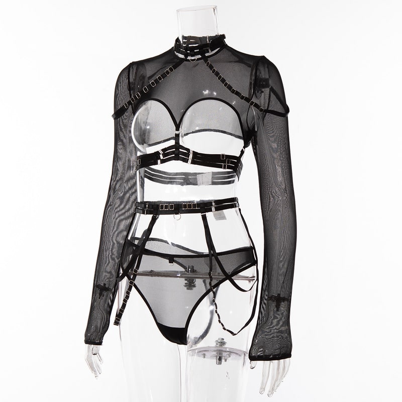 Mesh See-through Sexy Lingerie Set