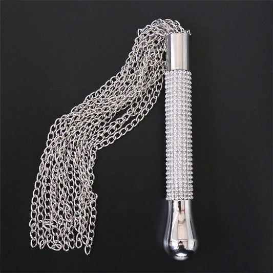 Metal Floggers with Rhinestone Handle