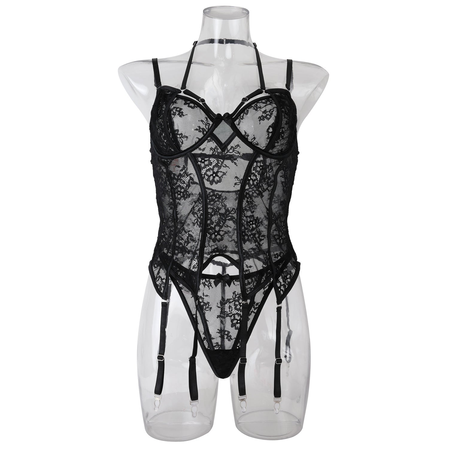 Midnight Allure Black Lace Corset