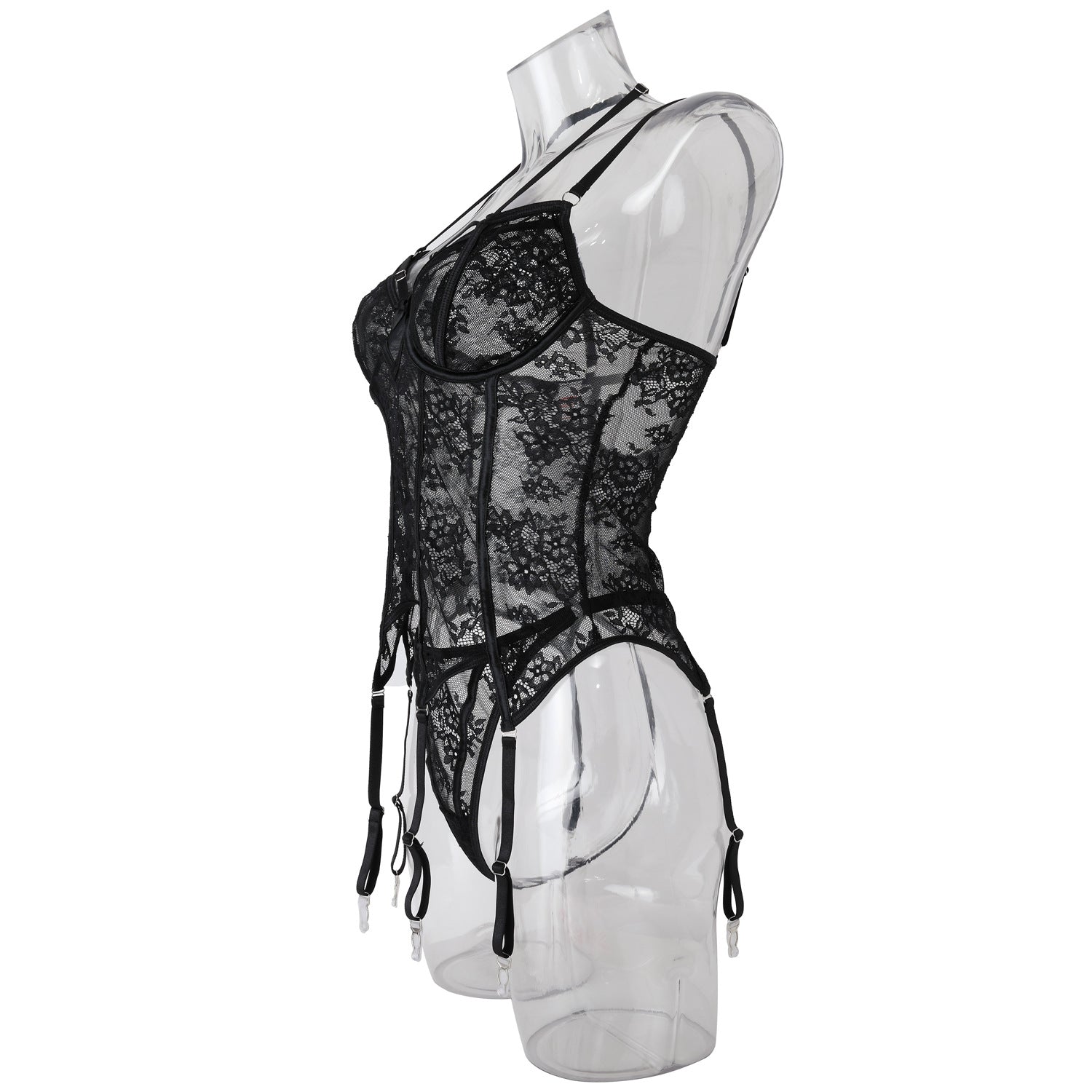 Midnight Allure Black Lace Corset