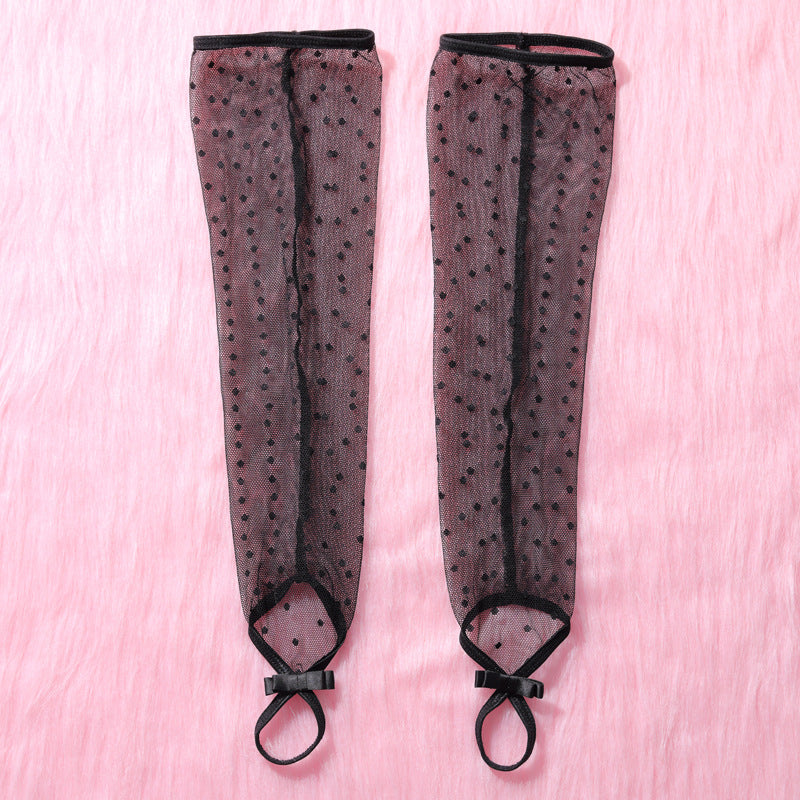 Midnight Polka Dot Lace Chemise Set