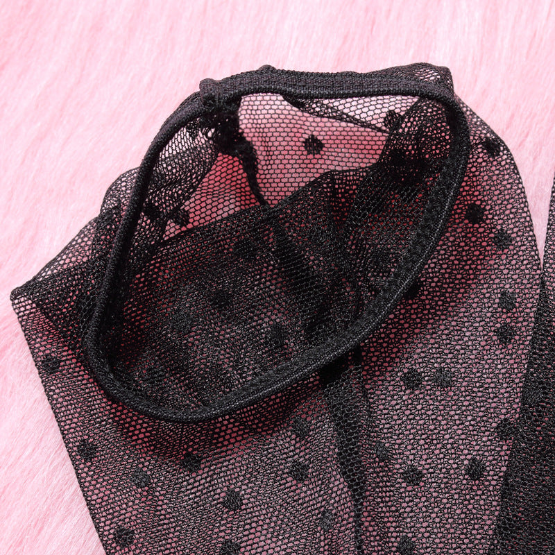 Midnight Polka Dot Lace Chemise Set