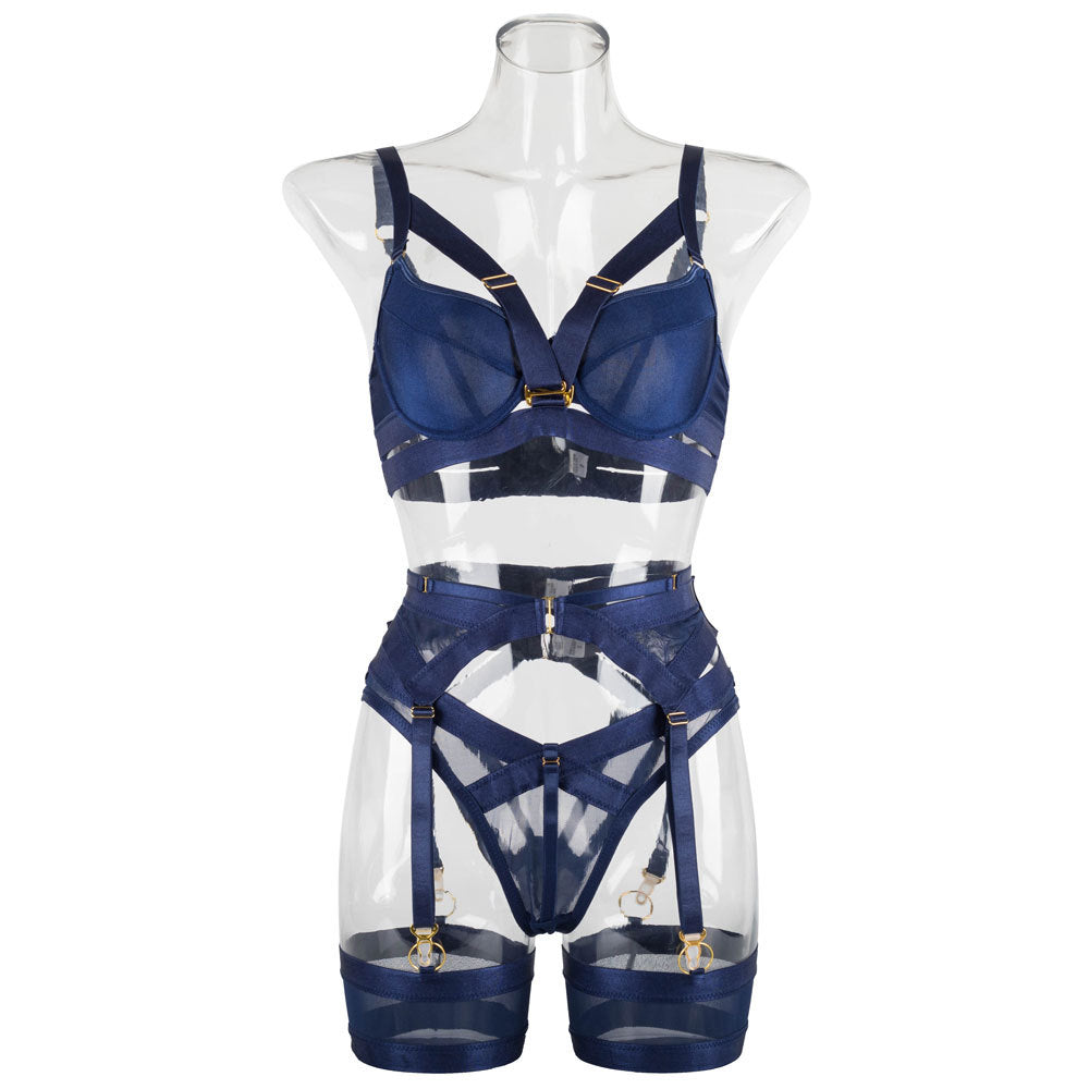 Nautical Charm Push-Up Bra and Panties Set