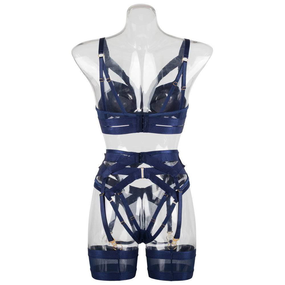 Nautical Charm Push-Up Bra and Panties Set