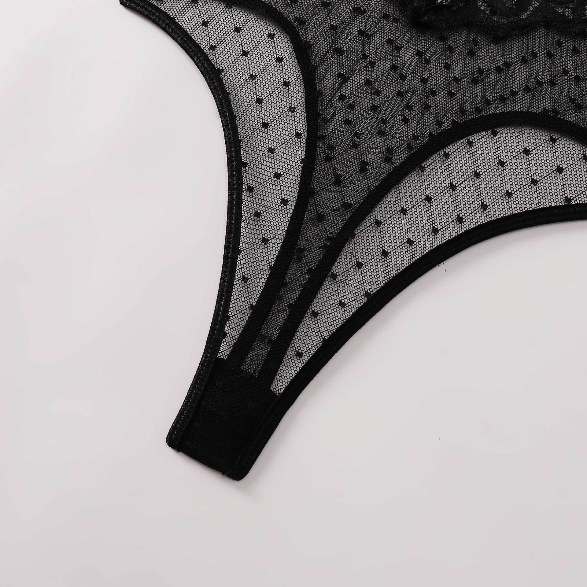 Noir Lace Elegance Deep Plunge Bodysuit