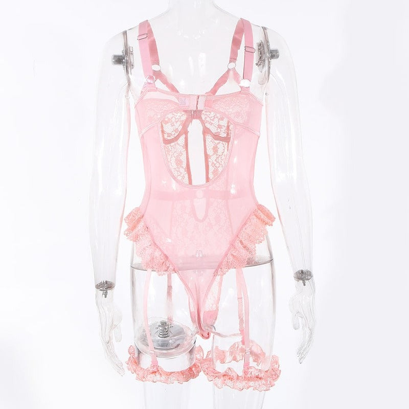 Cute Sexy Lace Teddy Lingerie Set