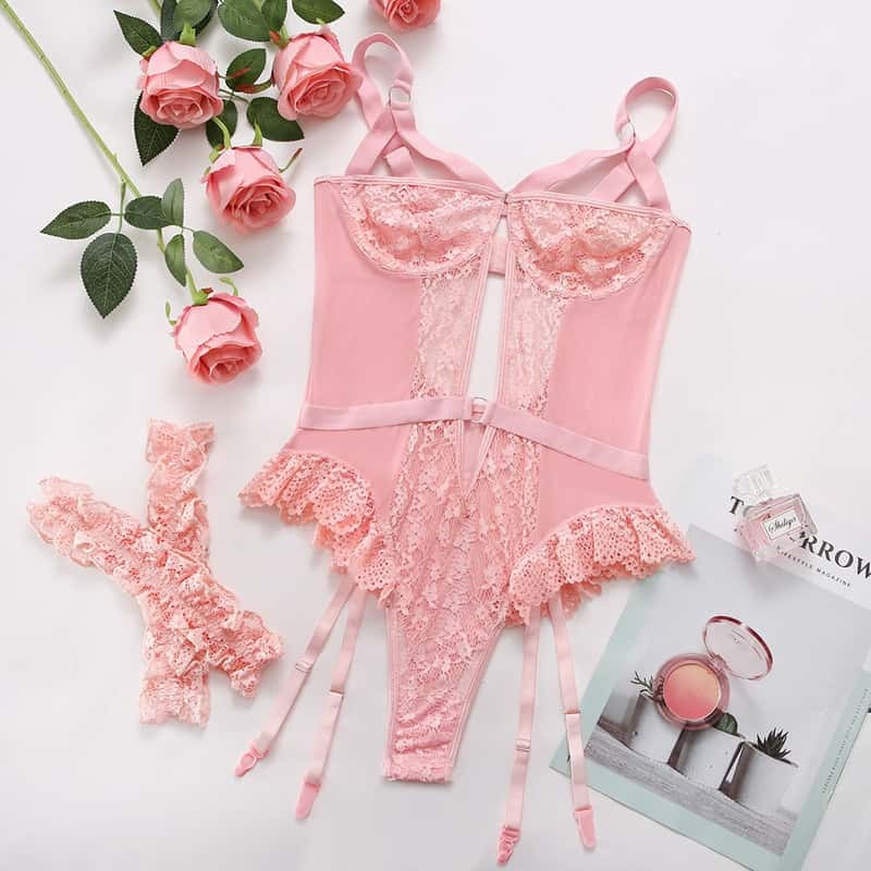 Cute Sexy Lace Teddy Lingerie Set