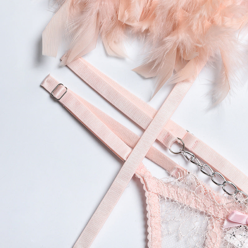 Enchanting Lace Bra & Panty Set with Garter