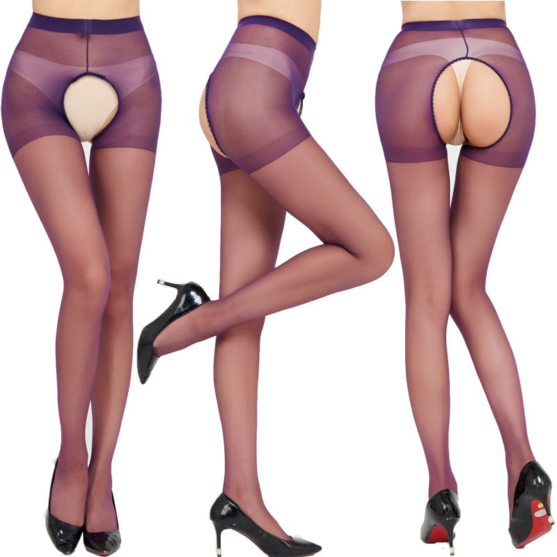 Seductive Sexy High Gloss Crotchless Pantyhose
