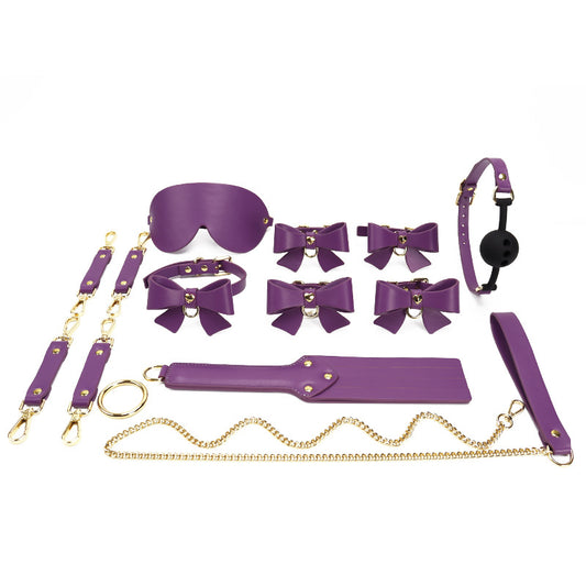 Solid Color Bondage Gear with Bow Decoration - Lingerie