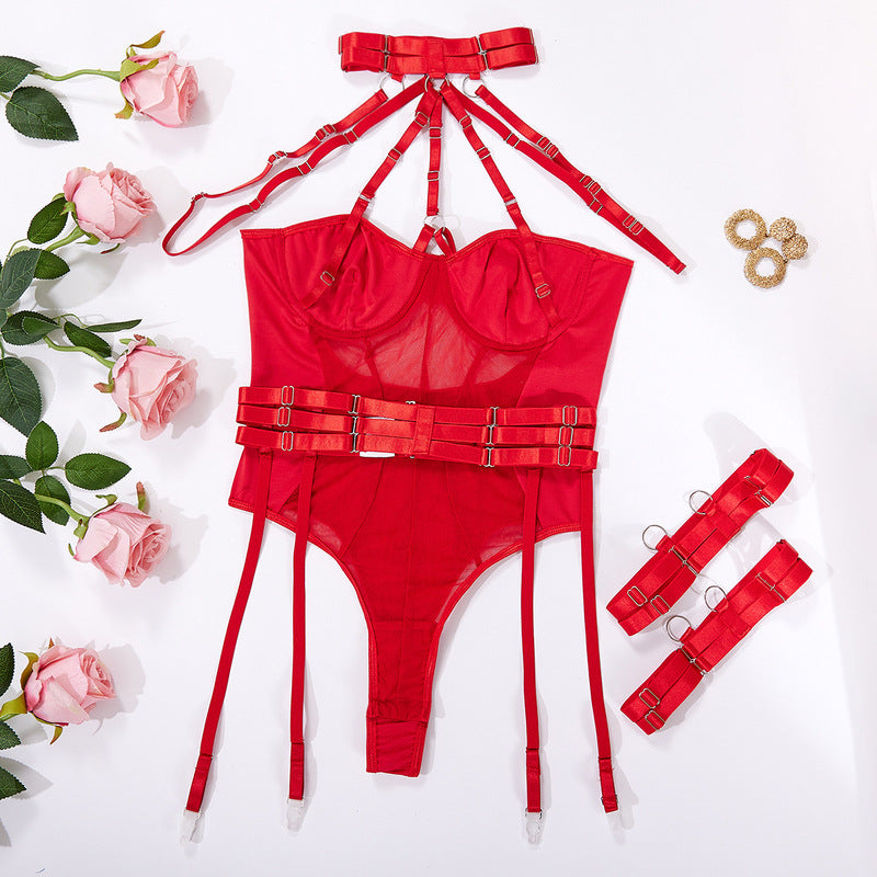 Adjustable Transparent Thongs Bodysuit