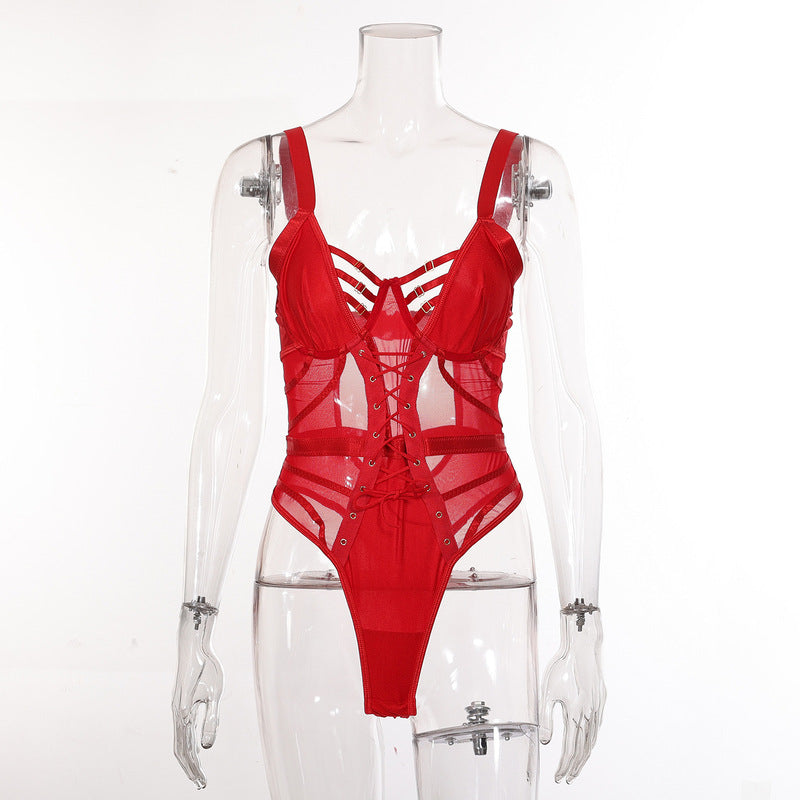 Mesh Perspective Strapy Bodysuit