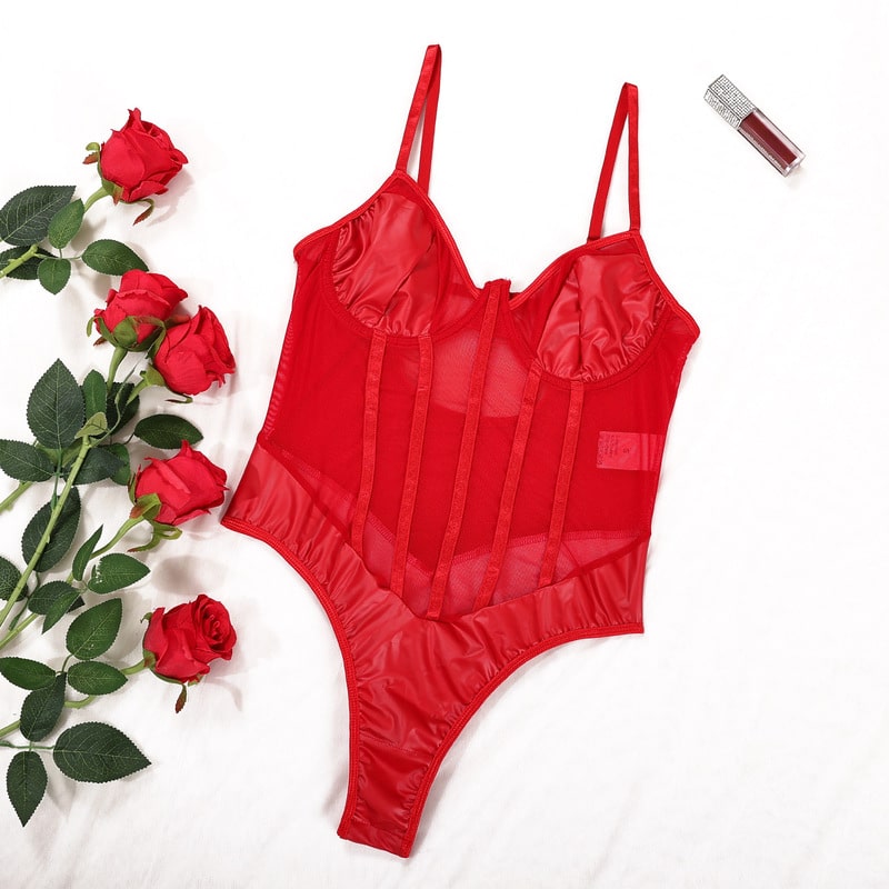Perspective One-Piece Sheer Bodysuit