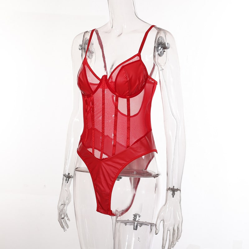 Perspective One-Piece Sheer Bodysuit