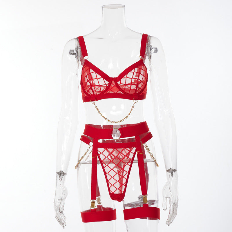 See Through Chain Sexy Lingerie Set