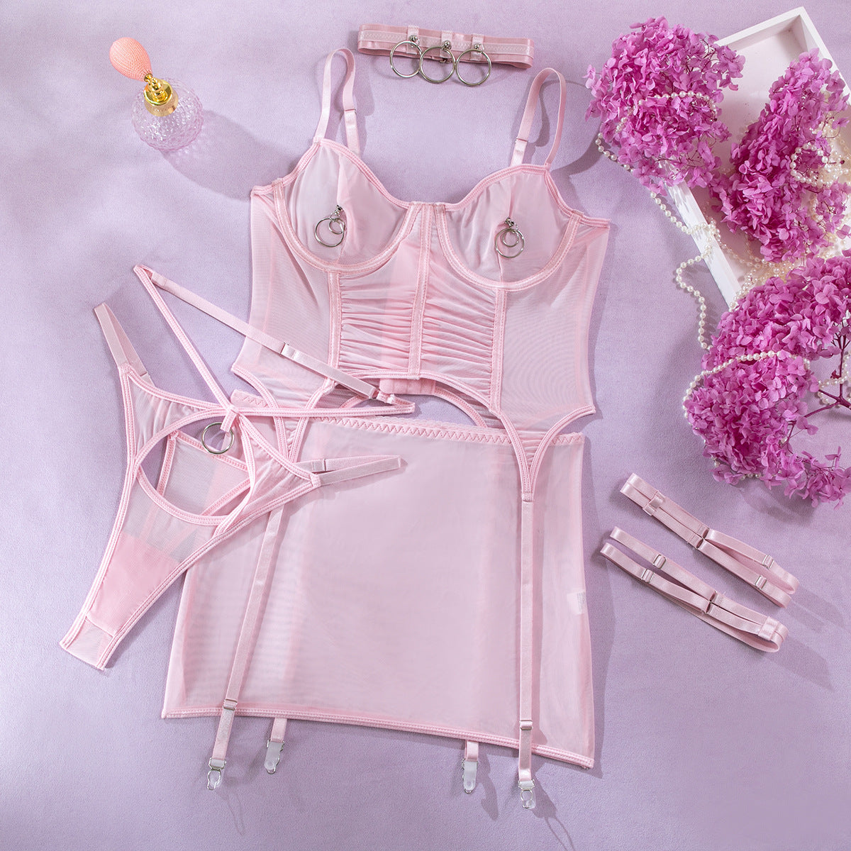 Romantic Tulle Bustier Top with Skirt Set
