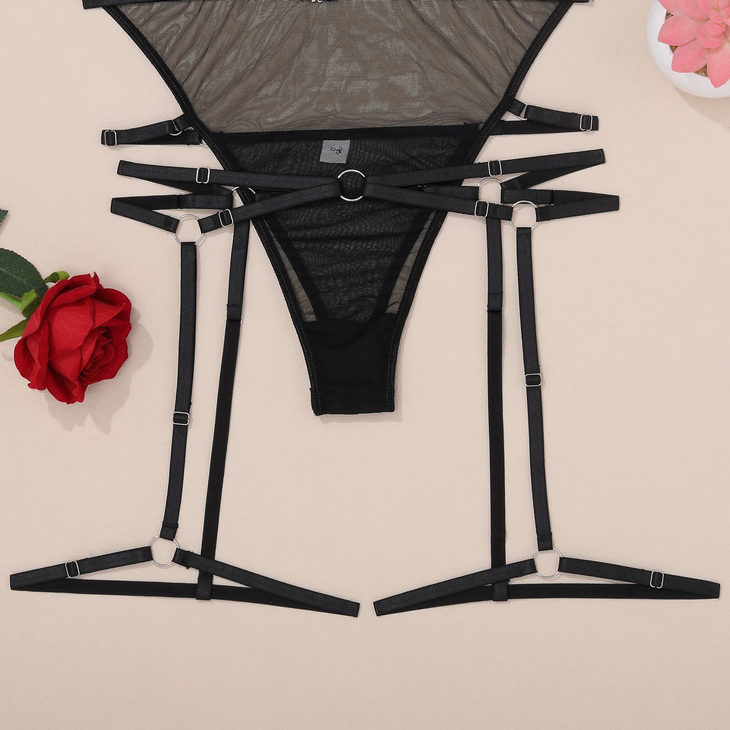 See-Through Comfort Sexy Bodysuit with Bra and Panty