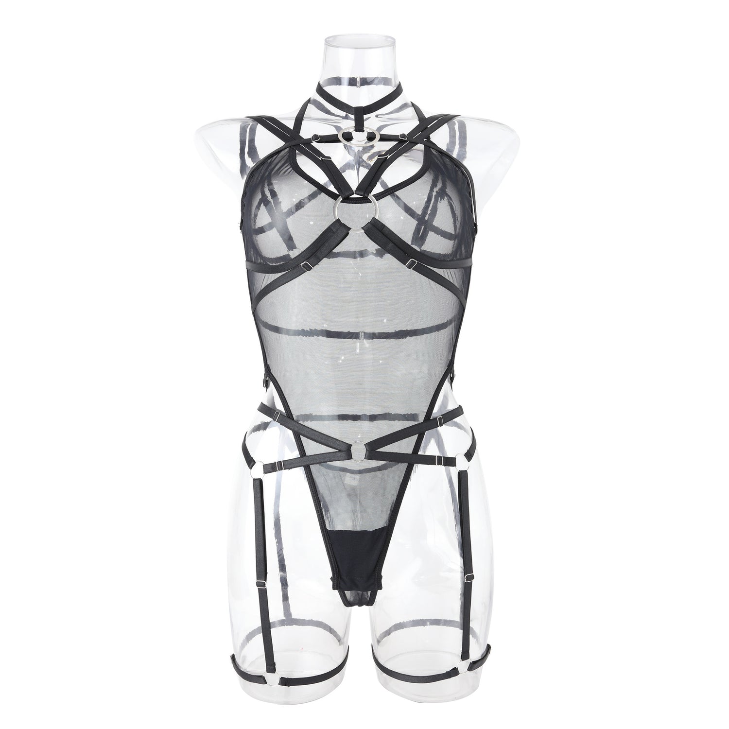 See-Through Comfort Sexy Bodysuit with Bra and Panty