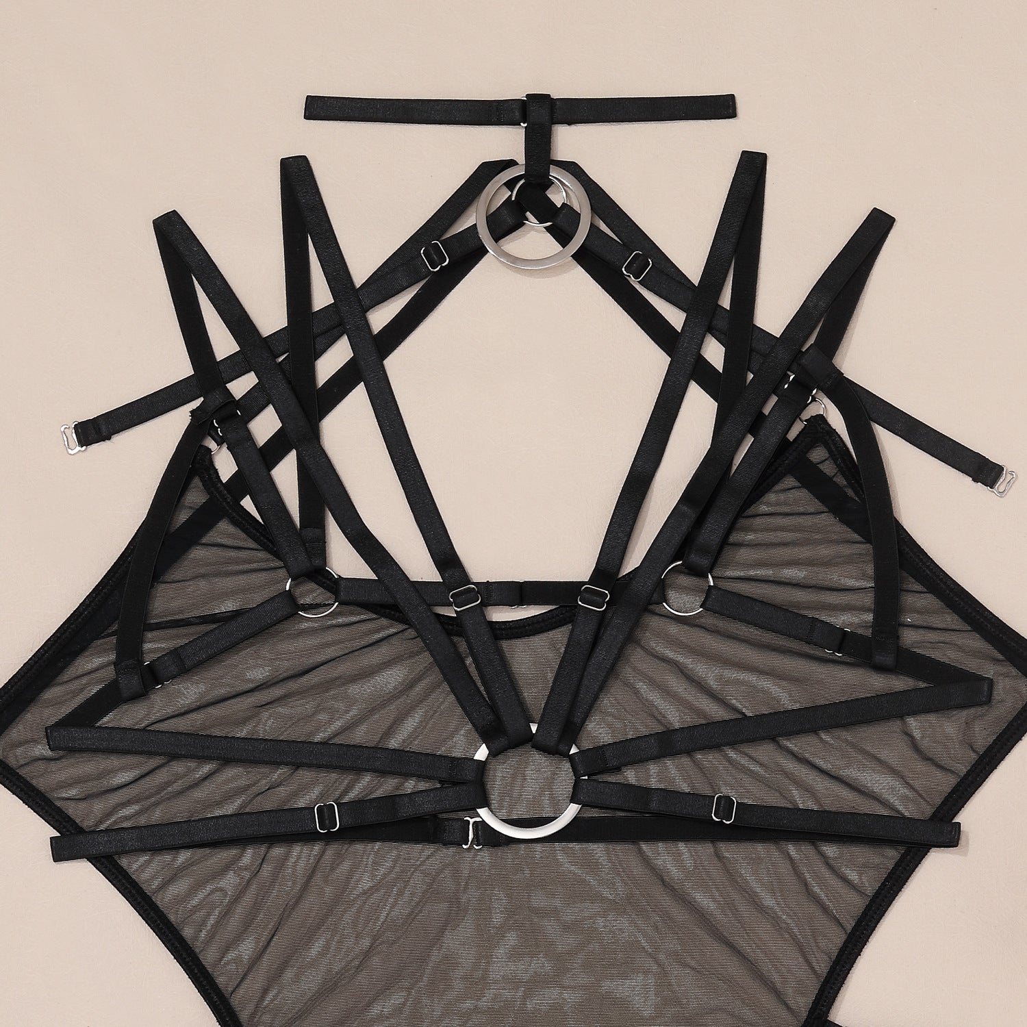 See-Through Comfort Sexy Bodysuit with Bra and Panty