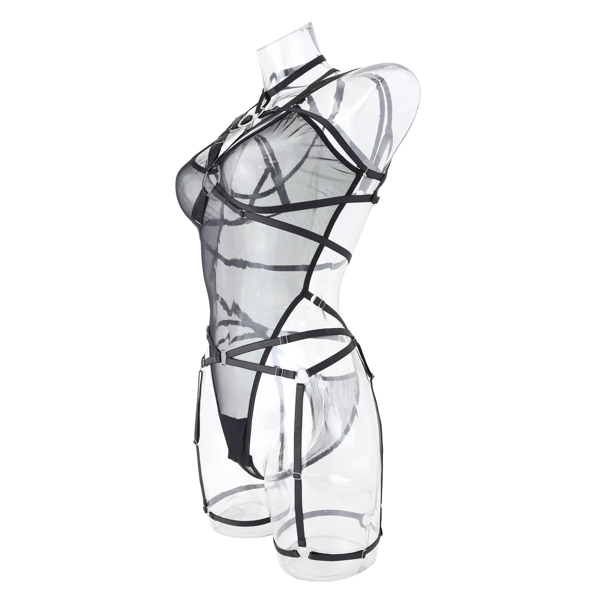 See-Through Comfort Sexy Bodysuit with Bra and Panty