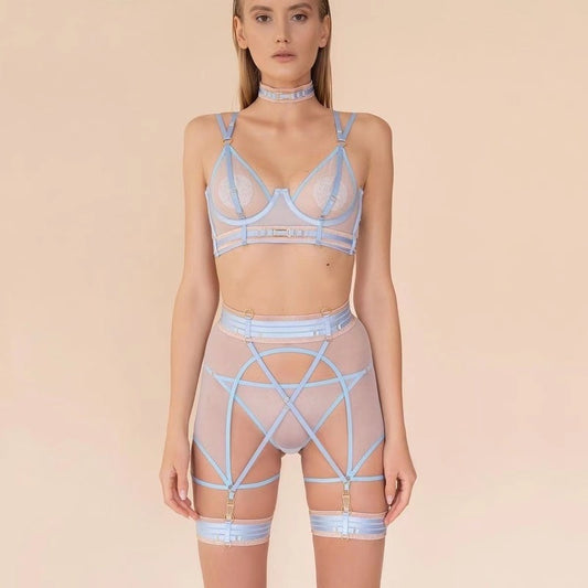 Sexy Strappy Garter Set - Lingerie