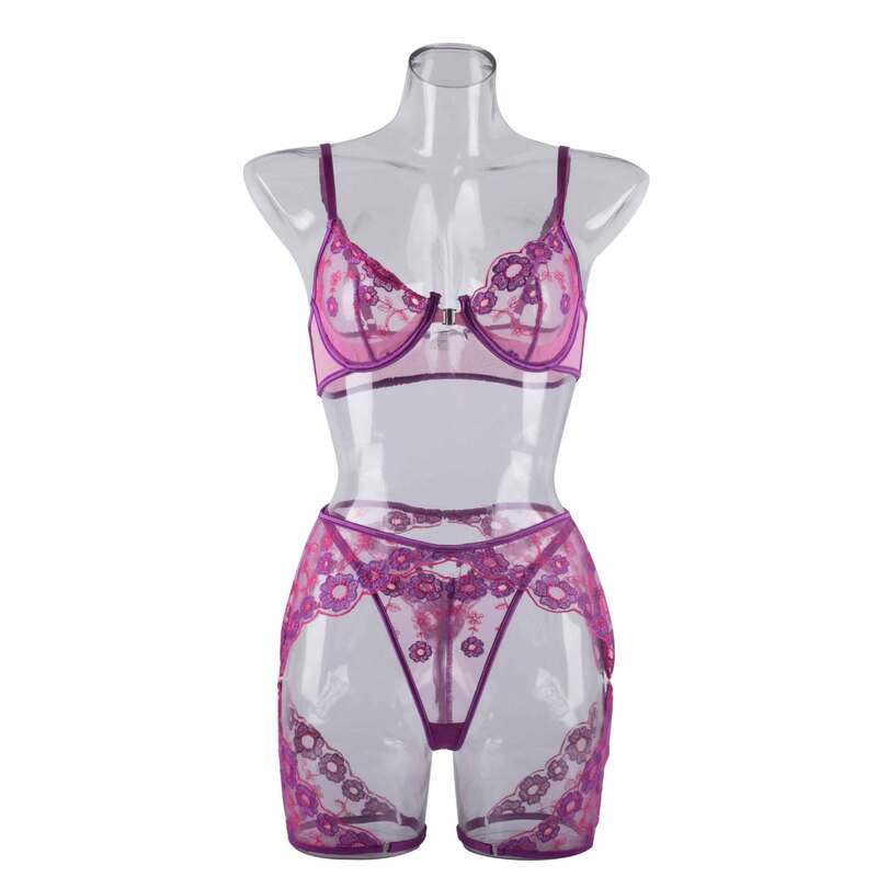 Sexy Transparent Underwear Set with Front Detachable