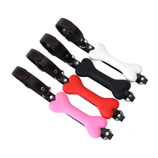 Silicone Open Mouth Gag Bone in Multiple Colors - GLingerie