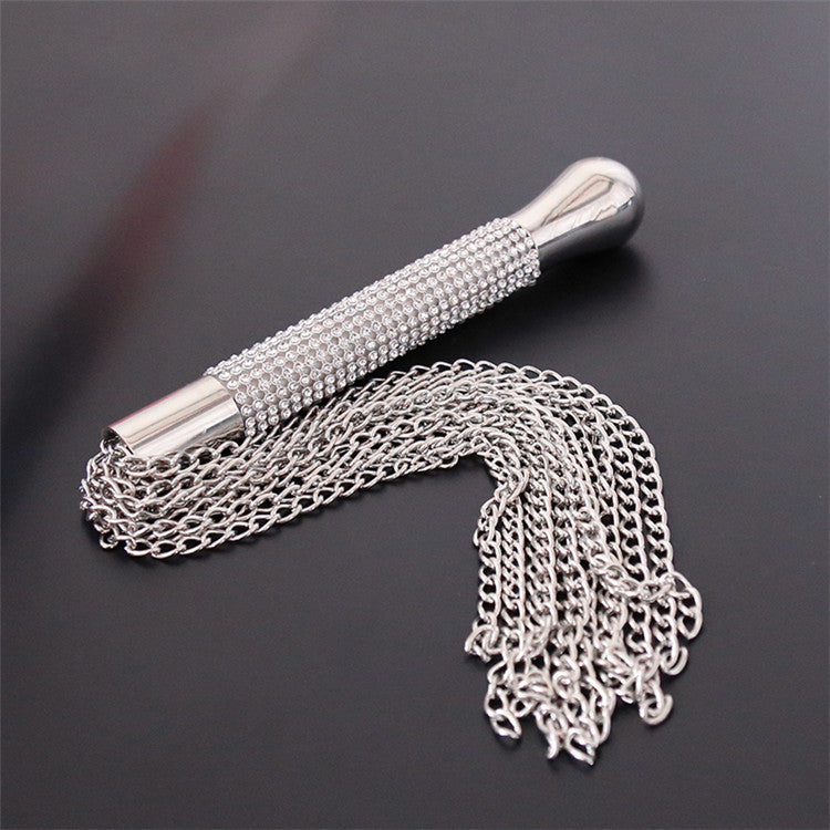 Metal Floggers with Rhinestone Handle