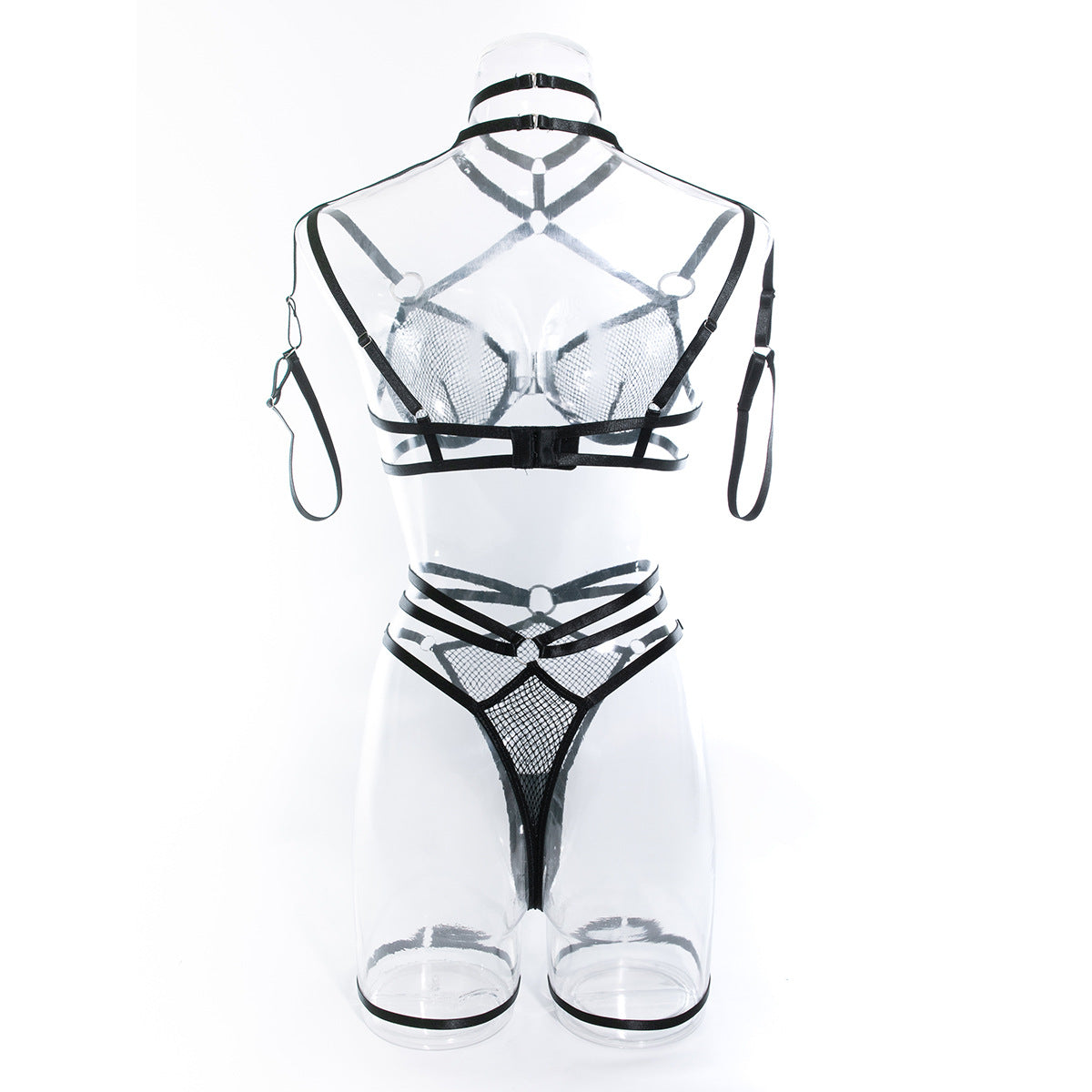Skimpy Black Lace Bra Suit with Integrated Straps