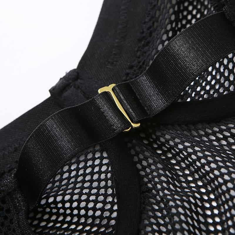 See Through Black Mesh Bodysuit