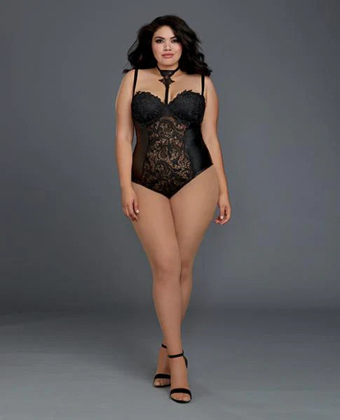 Venice Lace Faux Leather Teddy