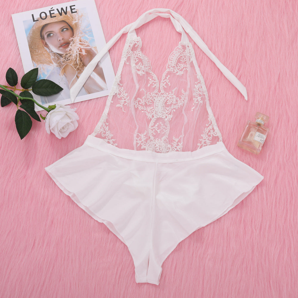 Enchante Halter Neck Lace Teddy