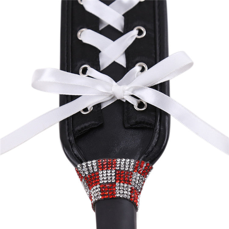 Leather Spanking Paddle with Lace