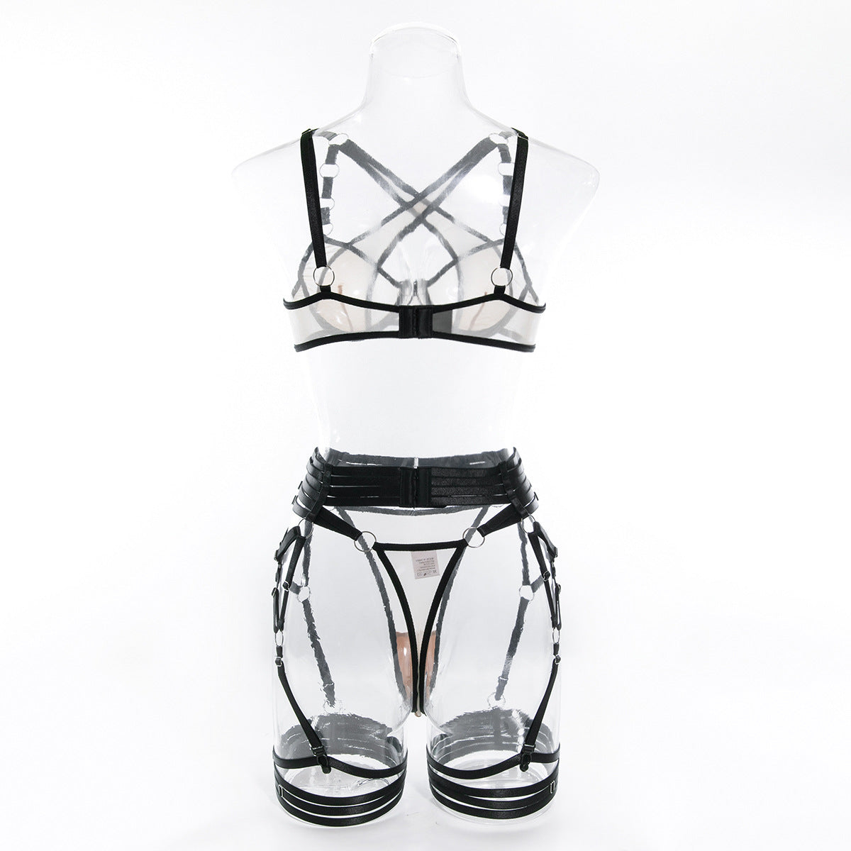 Modern Bra and Panties Set with Garter