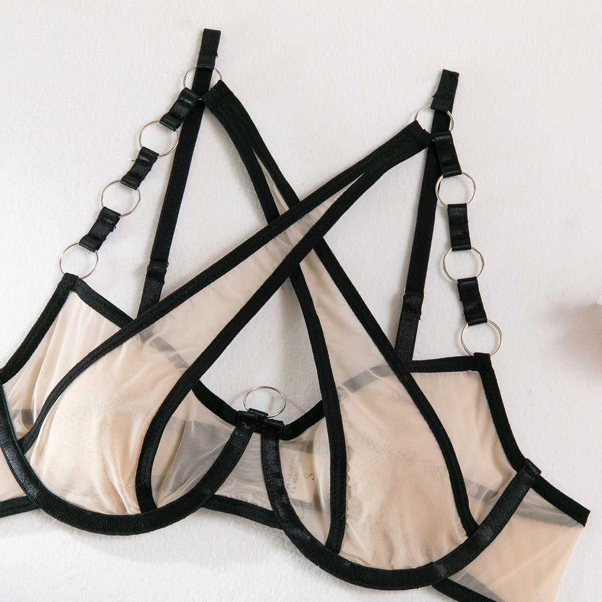 Modern Bra and Panties Set with Garter