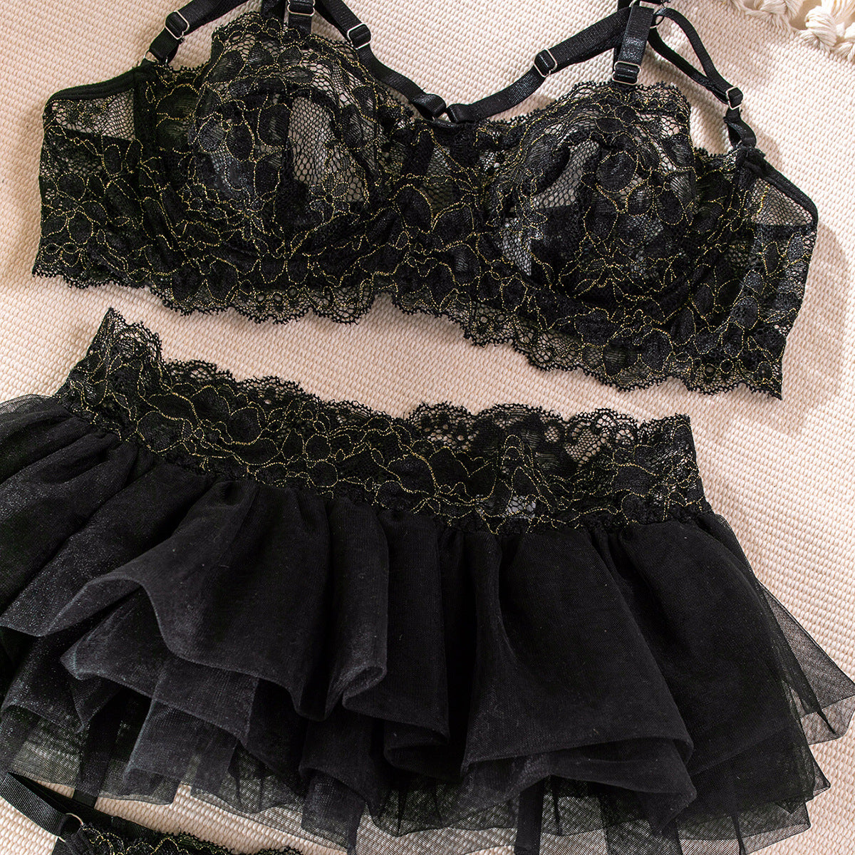 Floral Lace Underwire Lingerie Set