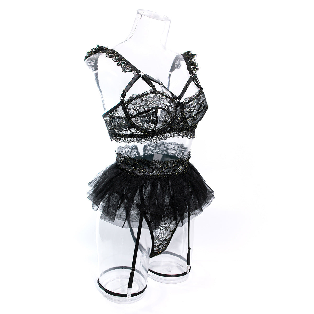 Floral Lace Underwire Lingerie Set