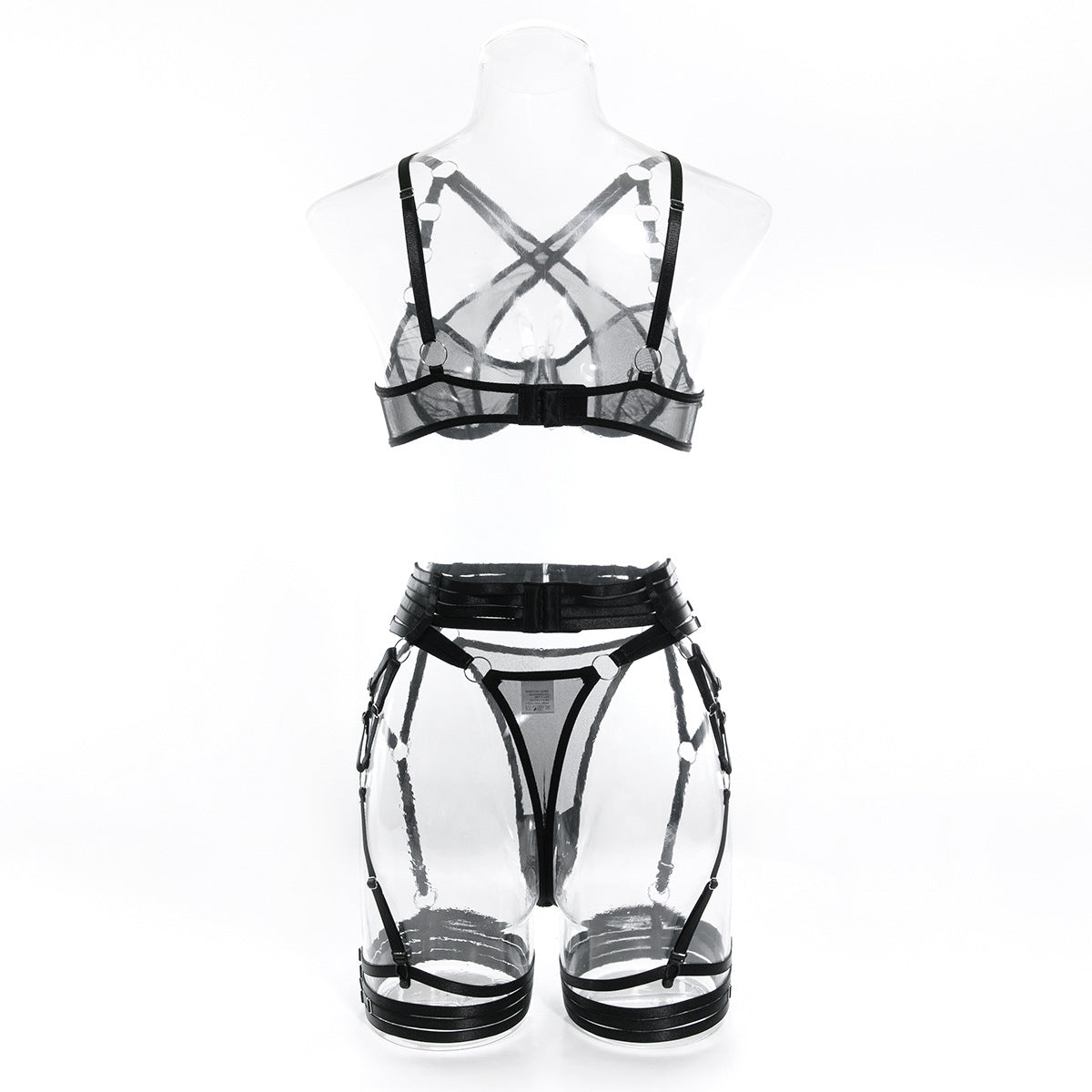 Modern Bra and Panties Set with Garter