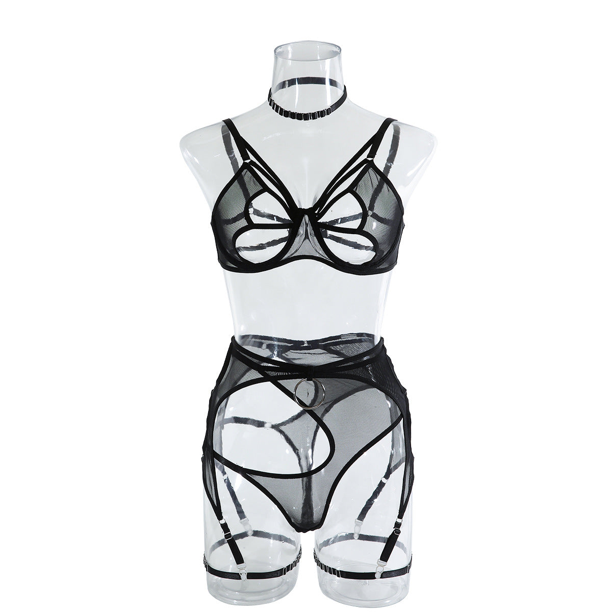 Sexy Net Bra and Panty Set with Butterfly Design