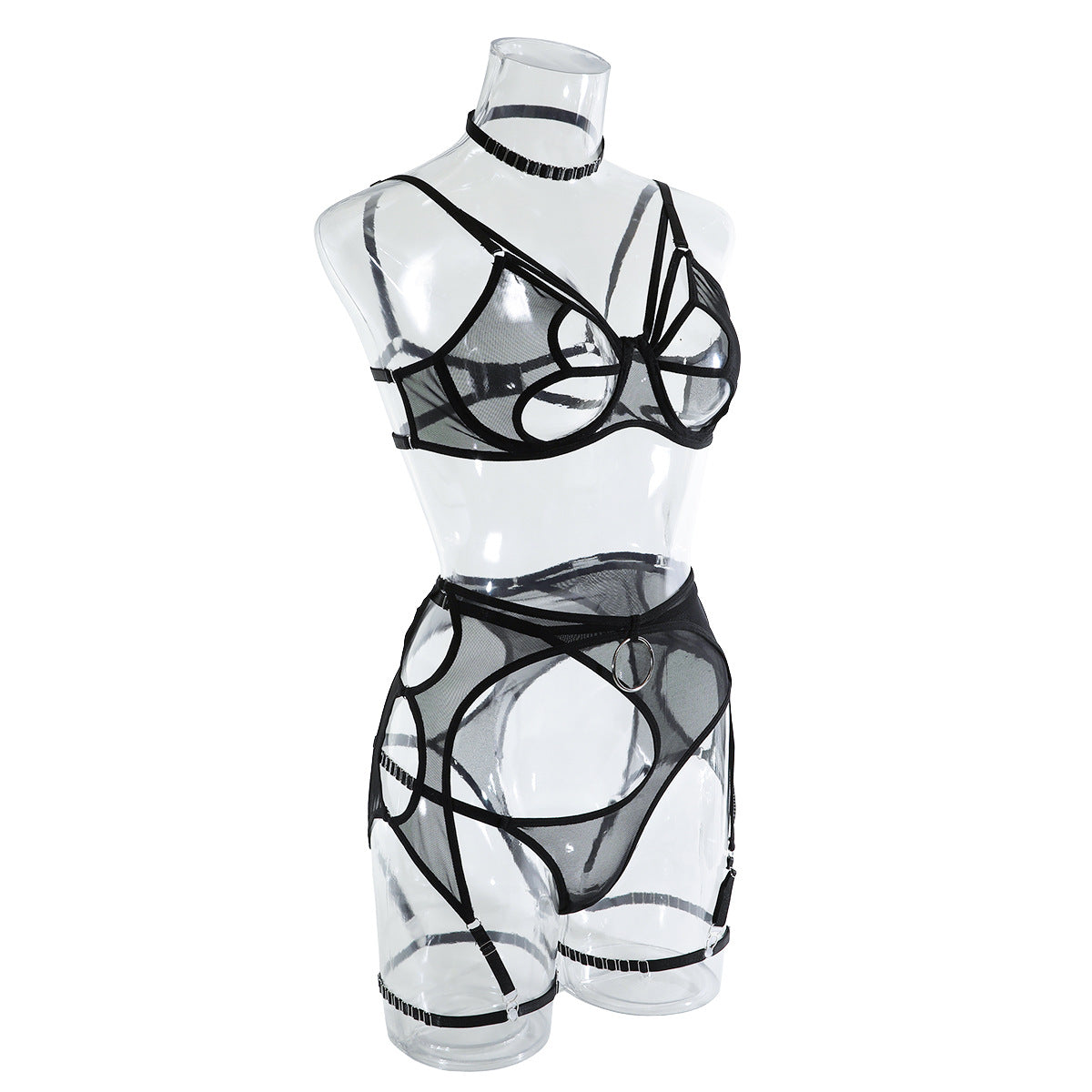 Sexy Net Bra and Panty Set with Butterfly Design