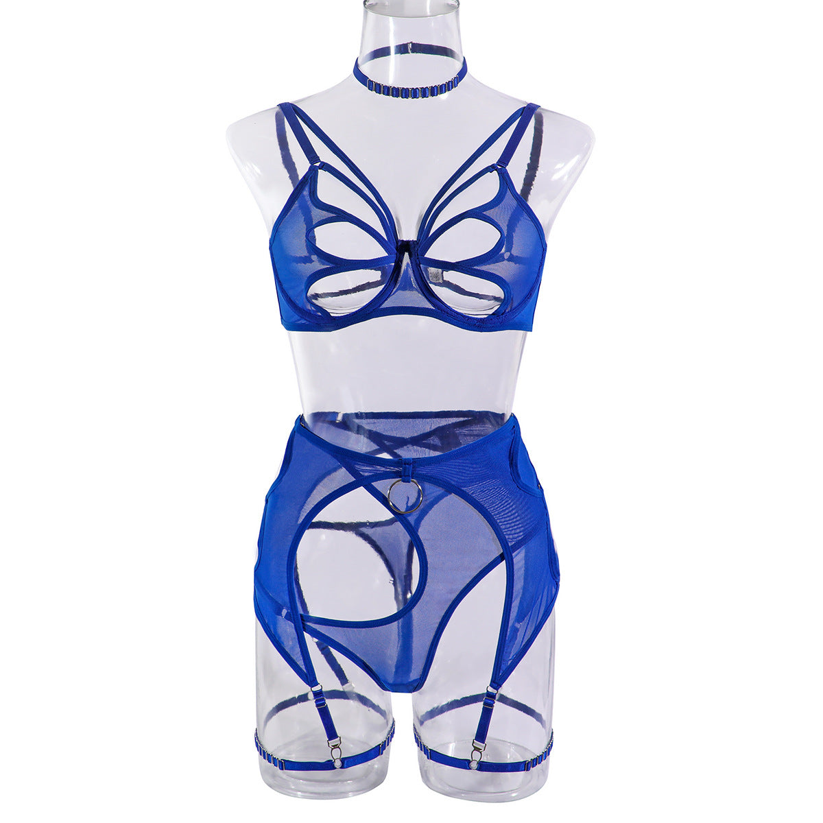 Sexy Net Bra and Panty Set with Butterfly Design