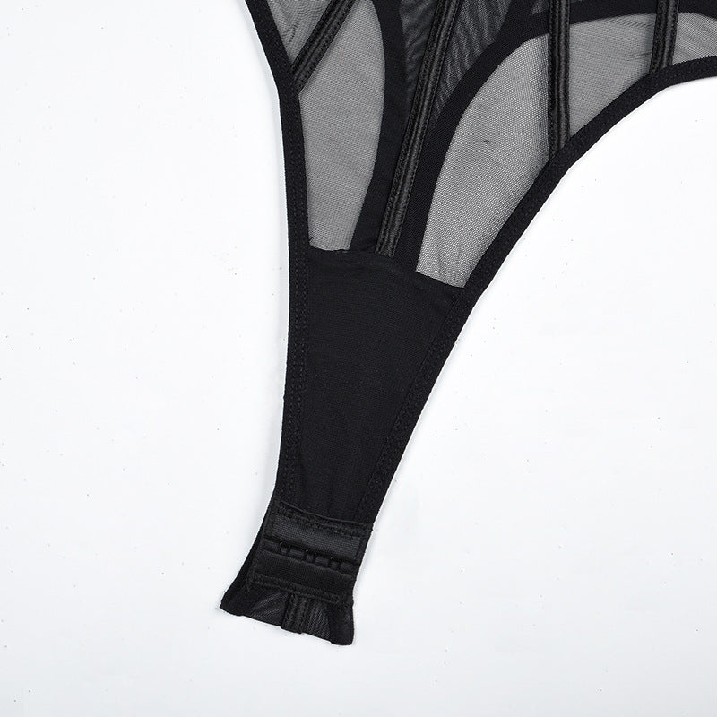 See-Through Mesh Halterneck Sexy Bodysuit