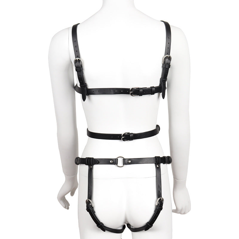 Dominatrix Leather Lingerie with Diamond Ruffle
