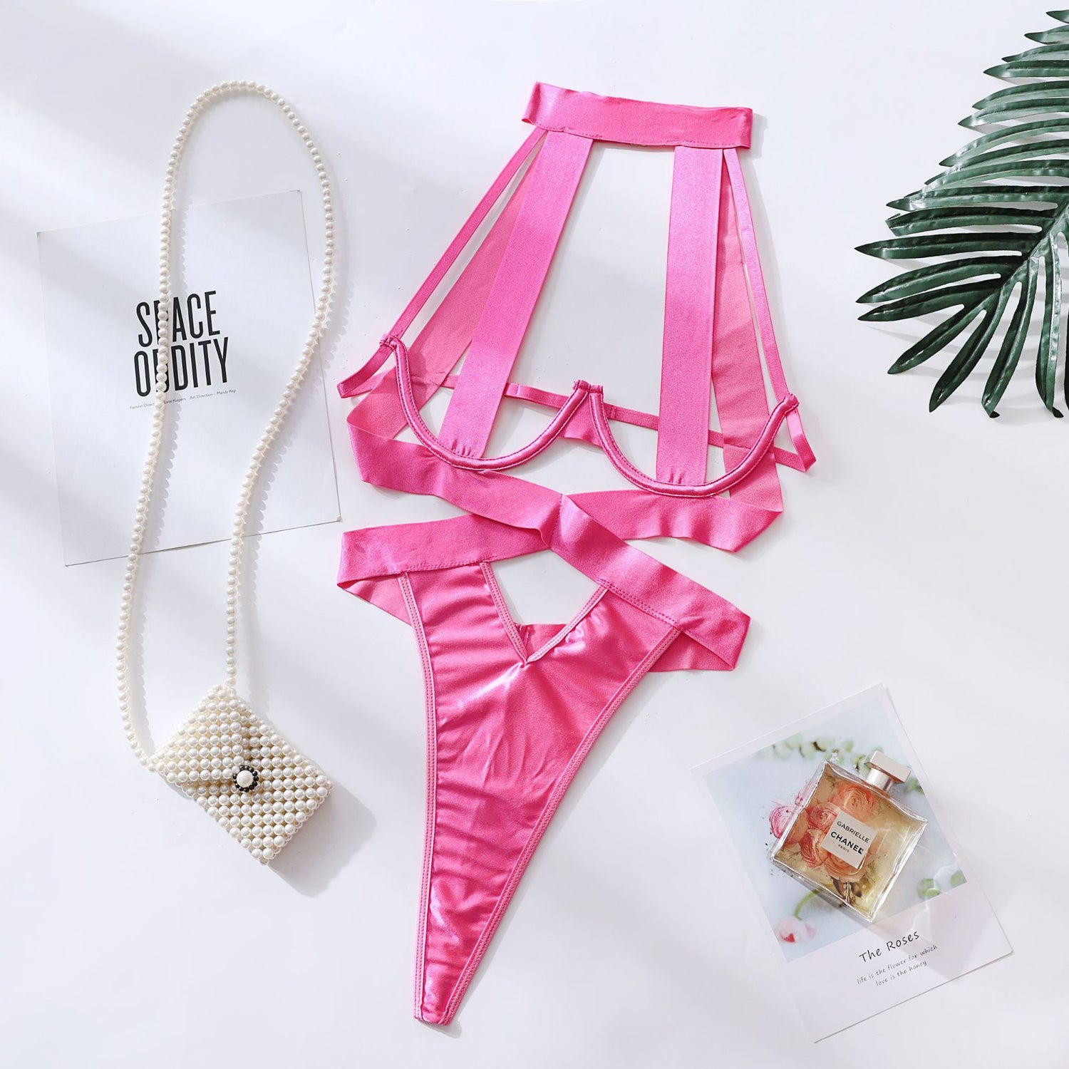 Spandex Female Bodysuit with Hollow Design