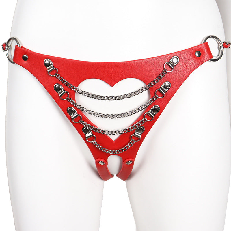 Kinky Leather Wear Bondage Bra and Panty Set